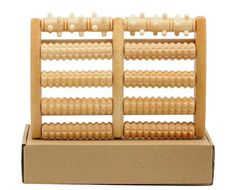 Newly Dual Wooden Foot Massager Roller Relieves Plantar Fasciitis Heel Arch Pain Stress Relief