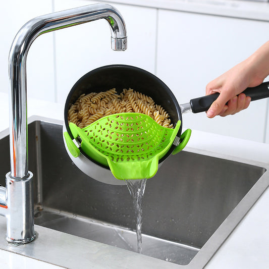 Silicone Pot Strainer - Clip-On Pasta Strainer for Pots and Pans