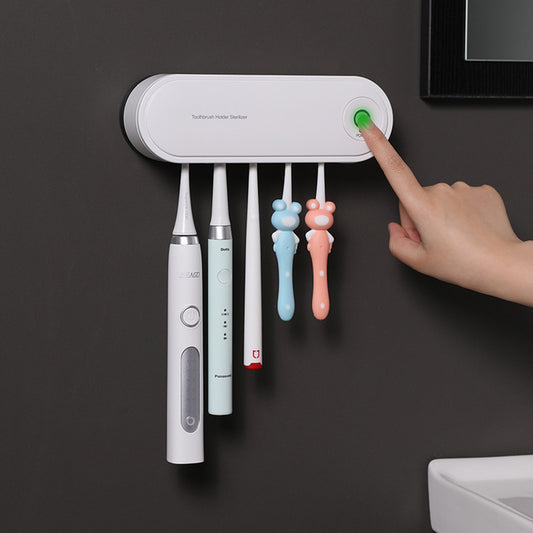 UV Toothbrush Sterilizer - Wall Mounted Holder with Automatic Sanitizer