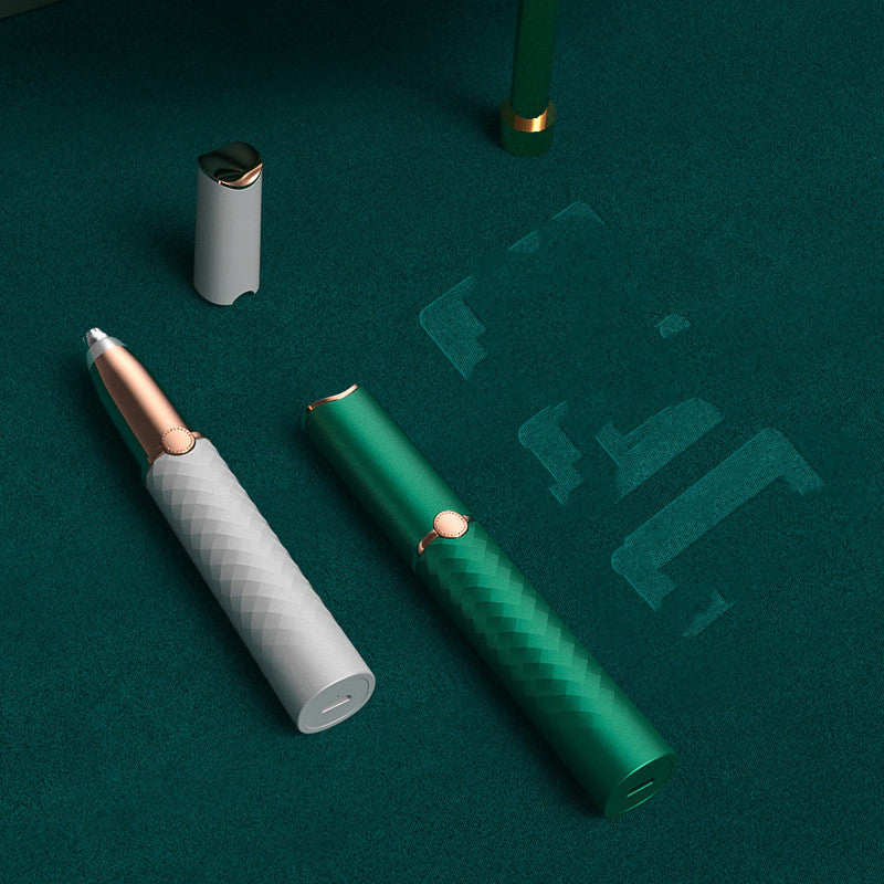 Electric Eyebrow Trimmer - Rechargeable Facial Hair Remover with LED Light