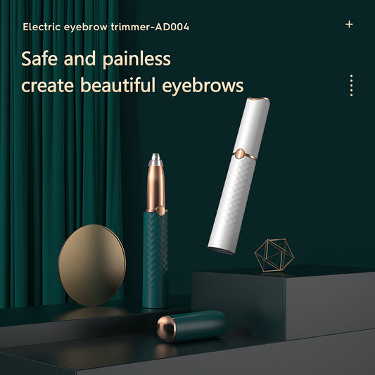 Electric Eyebrow Trimmer - Rechargeable Facial Hair Remover with LED Light