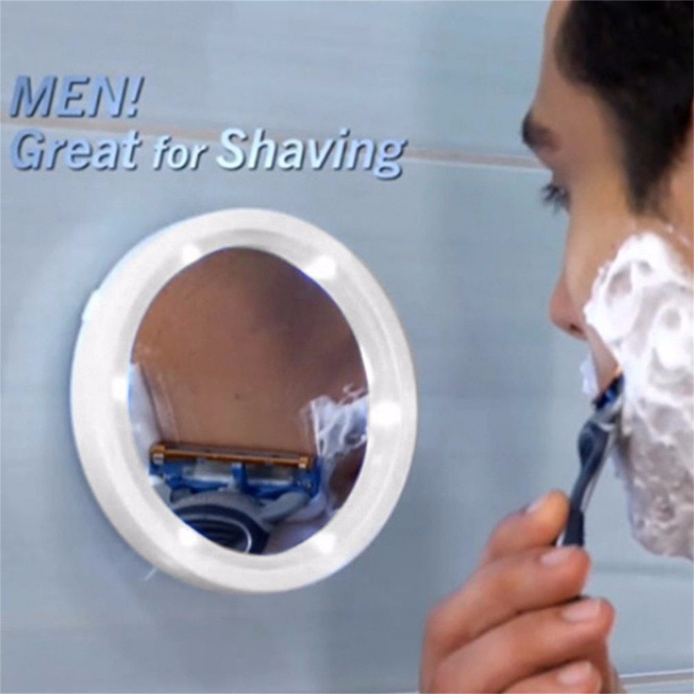 LED Lighted Makeup Mirror - 360° Rotating Vanity Mirror with Magnification