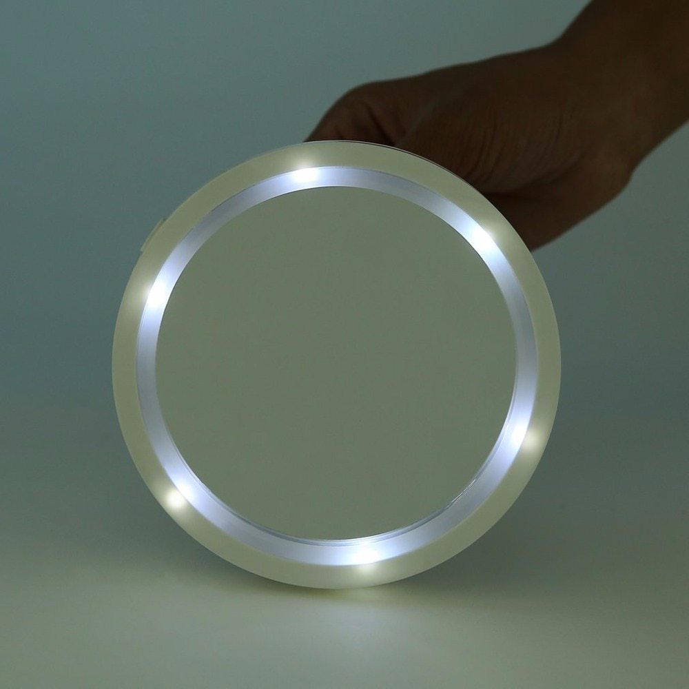 LED Lighted Makeup Mirror - 360° Rotating Vanity Mirror with Magnification