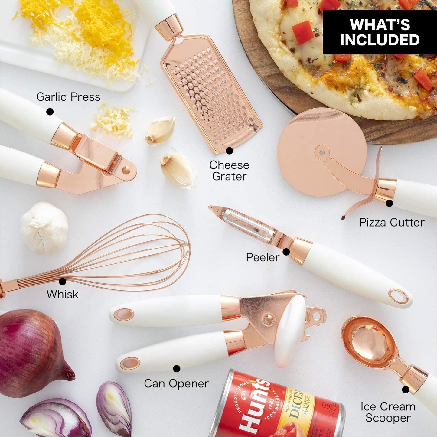 7-Piece Stainless Steel Kitchen Utensil Set with Holder