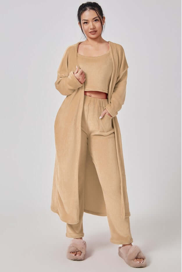 Women's 3 Piece Cozy Pajama Set - Winter Loungewear