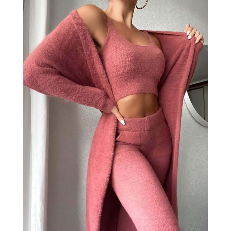 Women's 3 Piece Cozy Pajama Set - Winter Loungewear