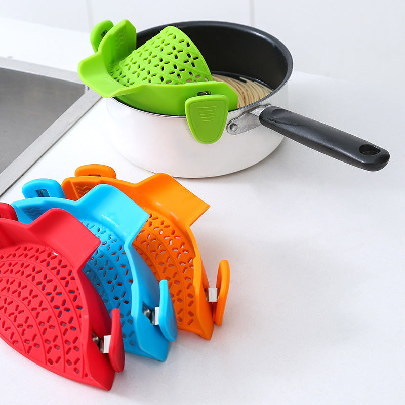 Silicone Pot Strainer - Clip-On Pasta Strainer for Pots and Pans